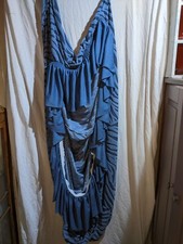 Blue Single Chair Sofa Cover Zebra Stripes Design Valance Edge.