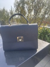 Céline Lefebure Structured Top Handle Bag – Black Calf Leather, Made in Italy