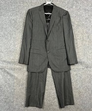 Crestbridge Black Label Suit Mens Size 40 Grey Striped MIYUKIKEORI Made In Japan