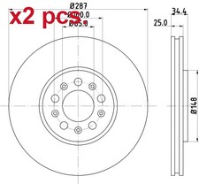 X2 PCS FRONT BRAKE DISC ROTOS