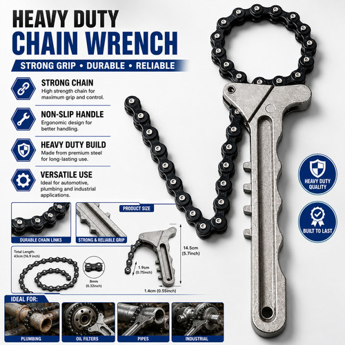 Heavy duty chain wrench - duty,