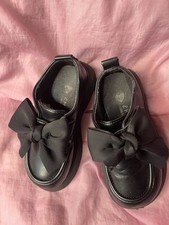 Soft Black Bow School Shoes by