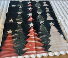 Set Of 4 Xmas Tree Table Mats