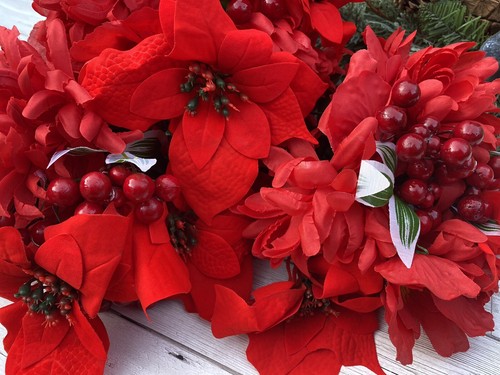 Job lot red poinsettias berry - lot,