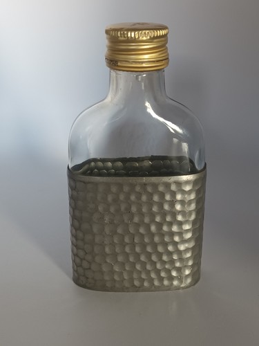 Vintage glass pocket hip flask - pocket,