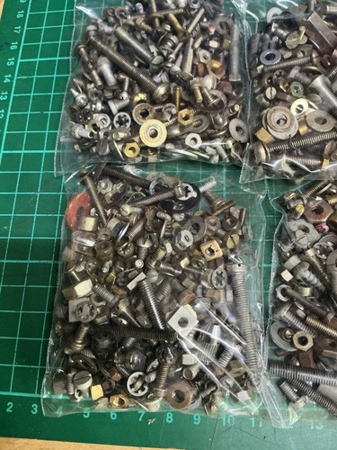 Vintage brass steel nuts - brass,