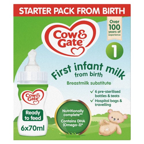 70ml cow gate 1 - 6, first