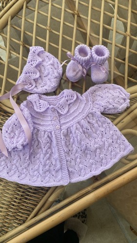 Hand knitted matinee - knitted,