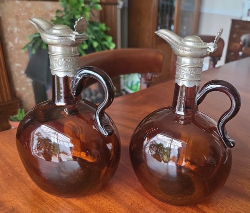 Pair victorian hand blown - victorian,