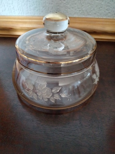 Vintage glass powder bowl - glass,