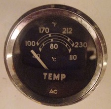 Vintage AC 2" Temperature Gauge In Deg C And Deg F