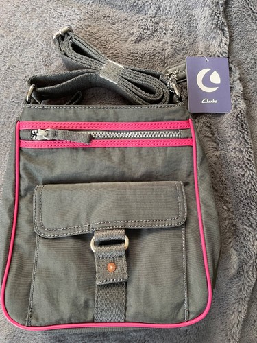 Clarks grey fabric crossbody - fabric,