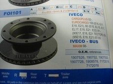 2 X BRAKE DISC FOR IVECO