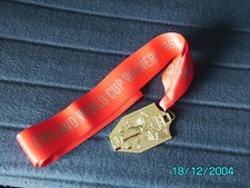 ENGLAND - 1966 WORLD CUP WINNERS MEDAL & RIBBON - GOLD PLATED