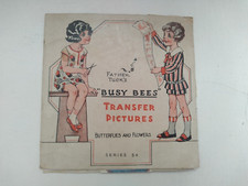 Vintage Father Tuck's Busy Bees Transfer Pictures Butterflies & Flowers