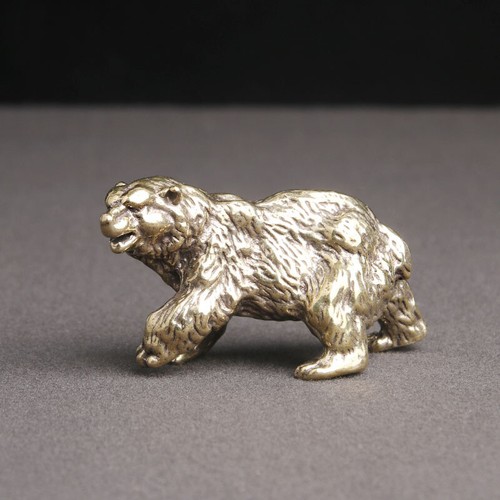 Brass polar bear sculpture - polar,
