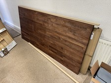 Kitchen Units And American Solid Dark Wood Worktop Navy Blue Units