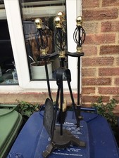 1 X Cast Iron And Metal Fire Companion Set-4 Piece-black