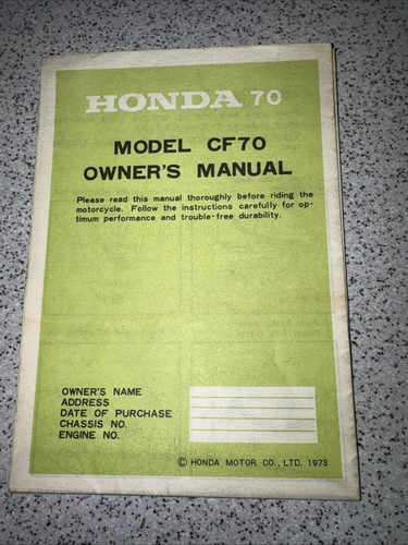 Honda cf70 owners - owners, manual