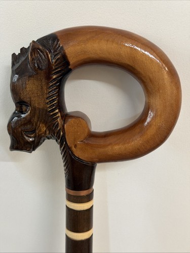 Hand carved walking stick - carved, “