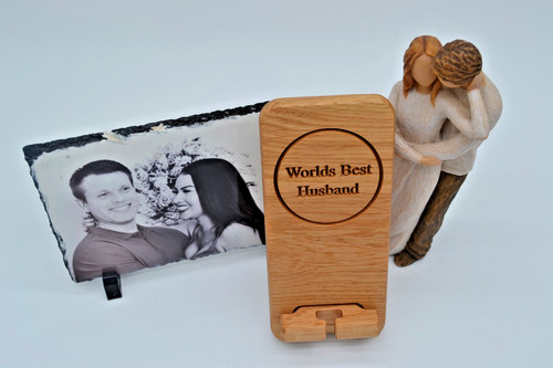 Personalised solid oak - , phone