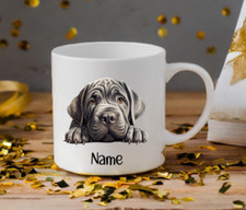 Neapolitan Mastiff Dog Peeping Puppy Personalised Mug Cup MADE TO ORDER