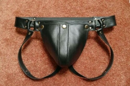 Mens genuine leather jockstrap - mens,