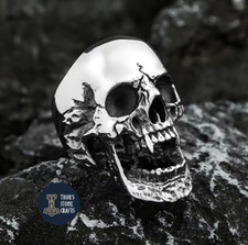 Vampire Skull Ring  Large Heavy Stainless Steel Biker Rocker Gothic Punk Ring