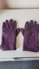 Ladies Purple Leather TU Gloves Size Large L!