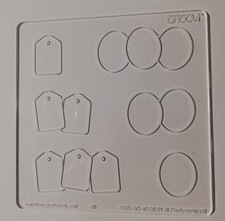 Groovi Parchment Embossing Plate Gift Tags Clarity Stamps  10.5 x 10.5cm