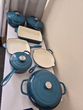 11-Piece Teal Enamel Cast Iron