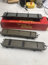 Triang Railways OO Gauge, 3x R110 Bogie Bolster Wagons (1 Boxed).