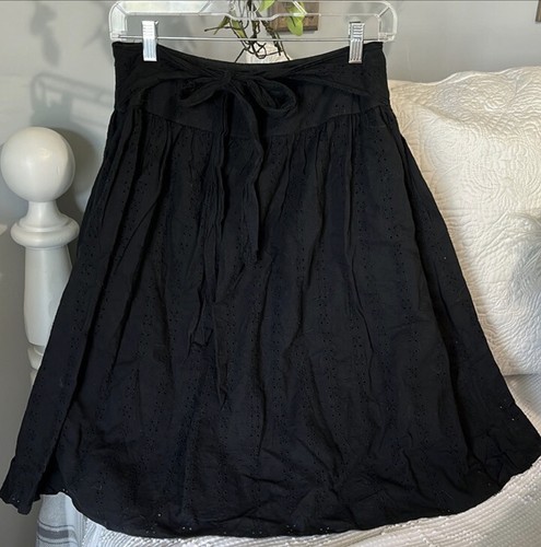 Black eyelet skirt - black,