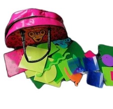 Vintage MATTEL ELLO Creation Building System In Pink Zipped Leopard Bag &FreeP&P