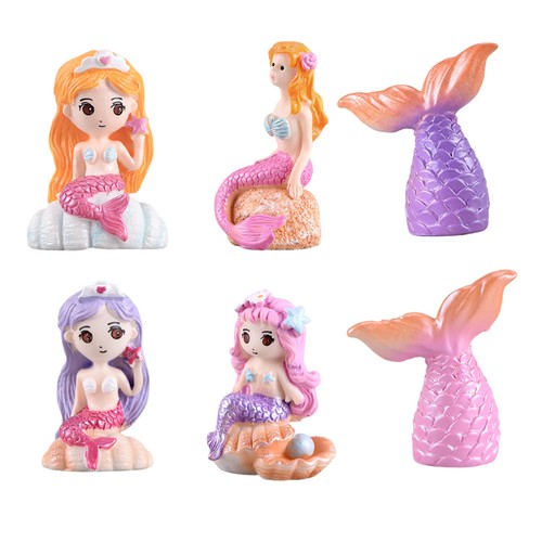 6pcs durable resin mermaid - 6pcs,