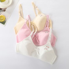 3 Pairs Girl's Crop Top First Bra Teens Soft Bralette Training Bras Underwear