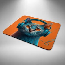 Cat Mouse Mat Funny Birthday Fathers Day Office Gift DJ Headphones Large