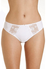 Camille Women's Briefs in White Comfortable Fit Ladies Lace Knickers 3 Pack Set