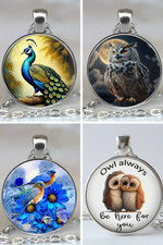 Silver Tone/Multi Colour Domed