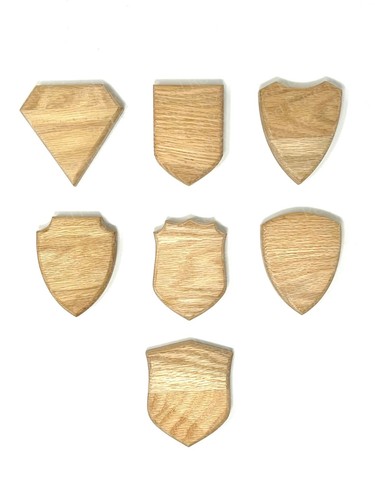 Solid oak shield plaque - plaque, sign