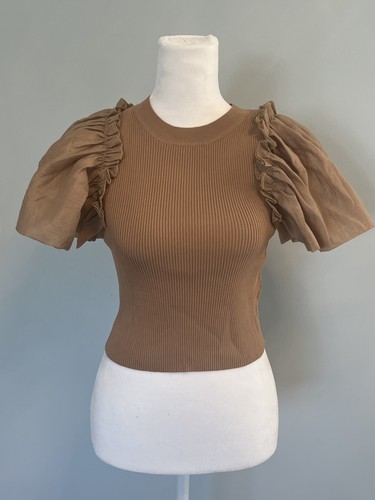 New zara knit puff sleeve - new,
