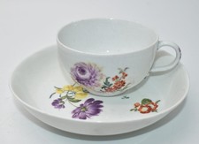 Antique Meissen 18thC Cup and Saucer - Circa 1740 - German Porcelain