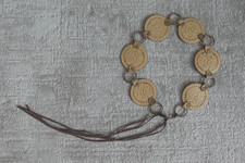 Womens Brown Floral Leather Concho Western Style Belt