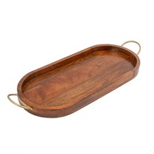 Large Wooden Serving Tray Oval