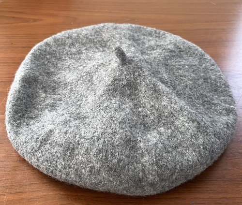 Wool beret winter - wool, grey