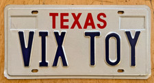 VANITY LICENSE PLATE " VIX TOY