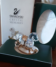 SWAROVSKI CRYSTAL MEMORIES GLASS ROCKING HORSE FIGURE, STOCKING / CRACKER FILLER