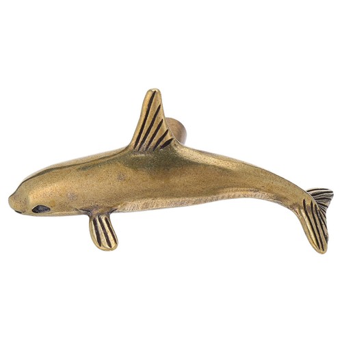 Brass dolphin pull - dolphin,