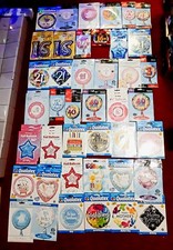 Huge Lot of 63 Assorted Helium Foil Celebration Balloons Wholesale Job Lot new