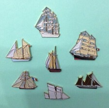7 PIN'S LAPEL PIN SAILBOATS